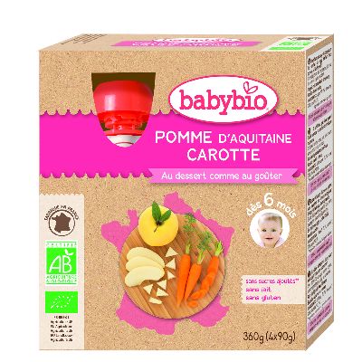 Gourde Pom/Carotte 4 X90g Babybio