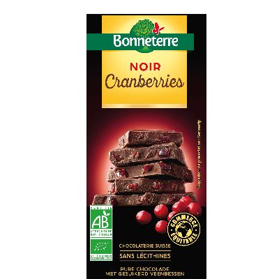 Chocolat Noir Cranberries 100g De Suisse