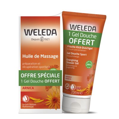 Huile Massage Arnica 200ml + Gel Douche Offert